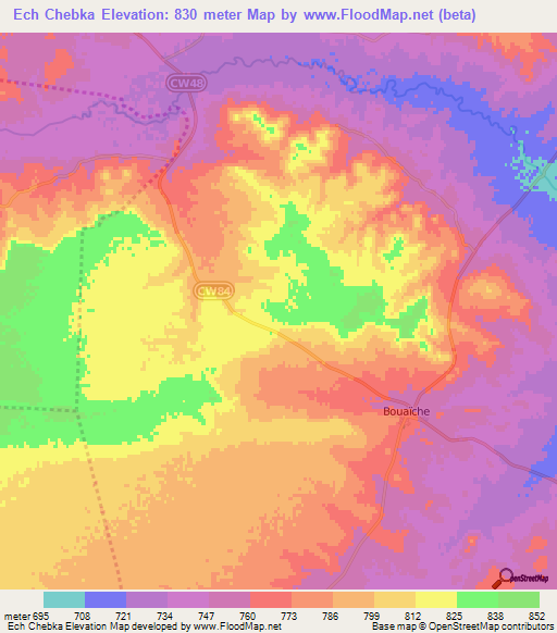 Ech Chebka,Algeria Elevation Map