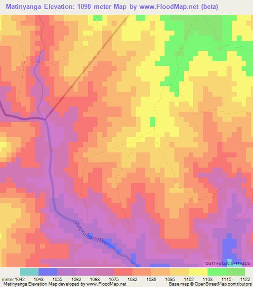 Matinyanga,Zimbabwe Elevation Map
