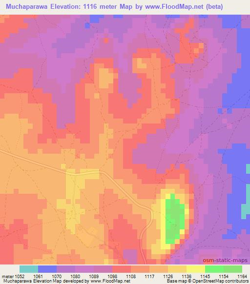 Muchaparawa,Zimbabwe Elevation Map