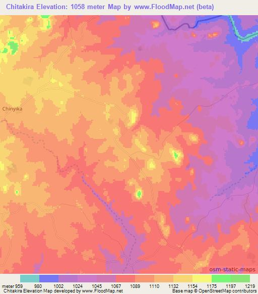 Chitakira,Zimbabwe Elevation Map