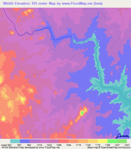 Whititi,Zimbabwe Elevation Map