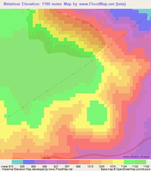 Metaimar,Algeria Elevation Map
