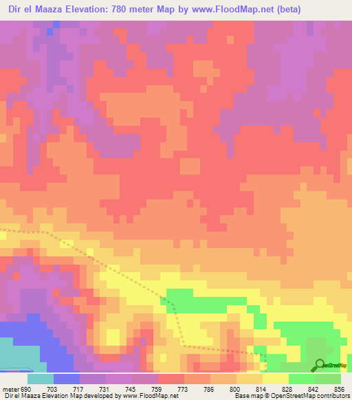 Dir el Maaza,Algeria Elevation Map