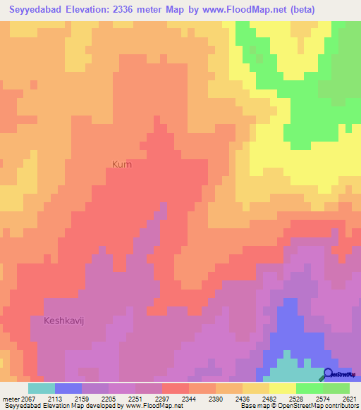 Seyyedabad,Iran Elevation Map