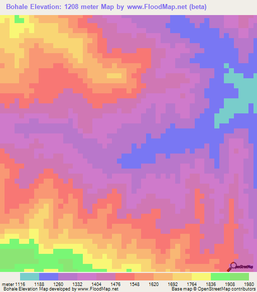 Bohale,Ethiopia Elevation Map