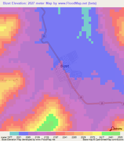 Bizet,Ethiopia Elevation Map