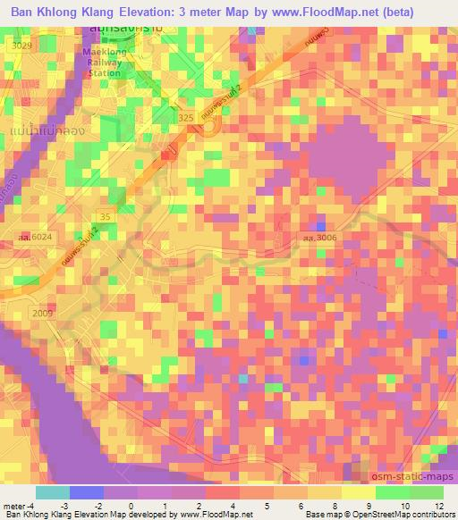 Ban Khlong Klang,Thailand Elevation Map