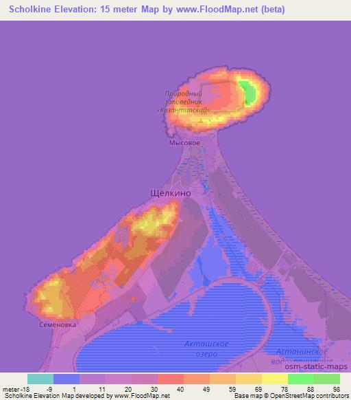 Scholkine,Ukraine Elevation Map