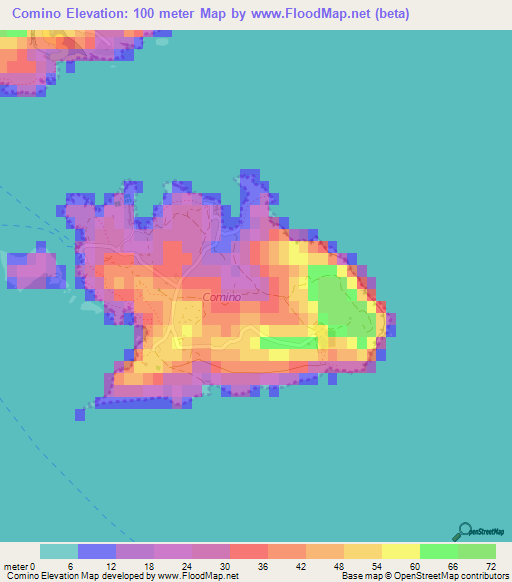 Comino,Malta Elevation Map