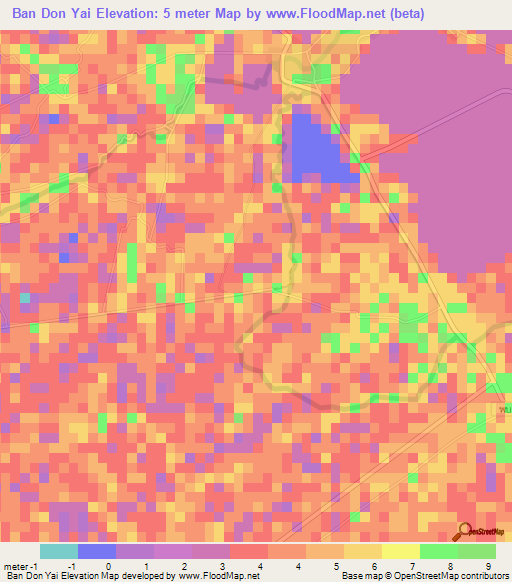 Ban Don Yai,Thailand Elevation Map