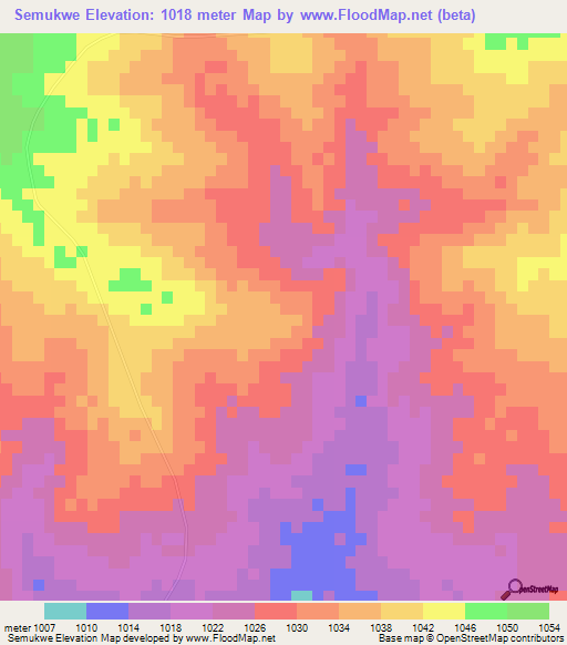 Semukwe,Zimbabwe Elevation Map