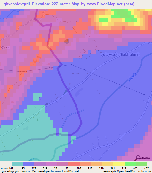 ghvashigvgrdi,Georgia Elevation Map