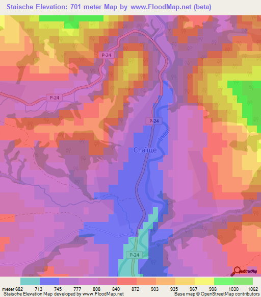 Staische,Ukraine Elevation Map