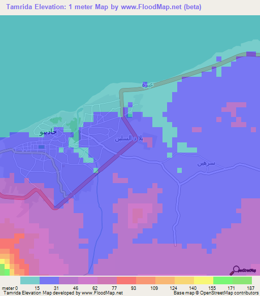 Tamrida,Yemen Elevation Map