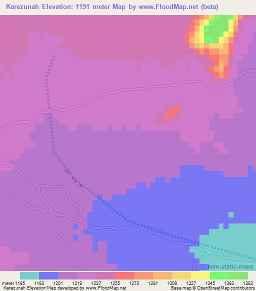Karezunah,Afghanistan Elevation Map