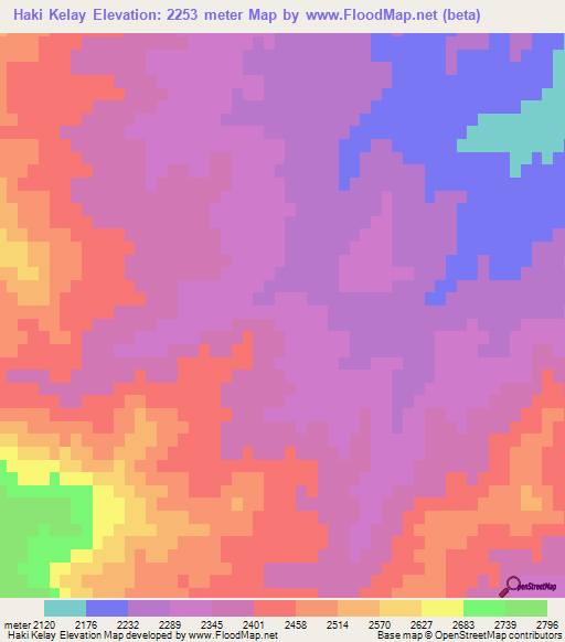 Haki Kelay,Afghanistan Elevation Map