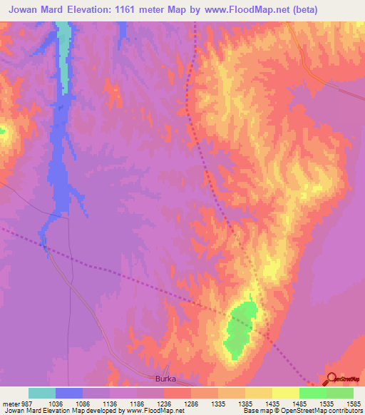 Jowan Mard,Afghanistan Elevation Map
