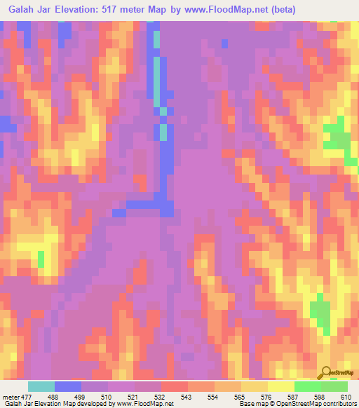 Galah Jar,Afghanistan Elevation Map