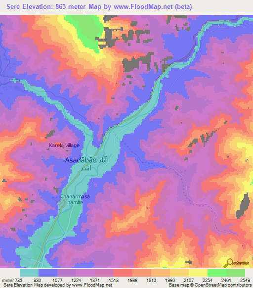 Sere,Afghanistan Elevation Map