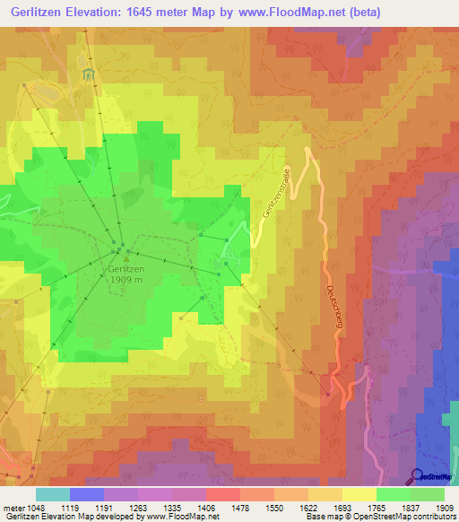 Gerlitzen,Austria Elevation Map