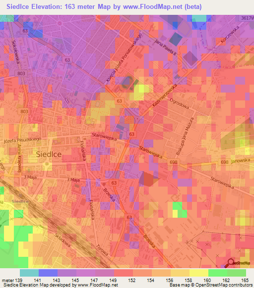 Siedlce,Poland Elevation Map