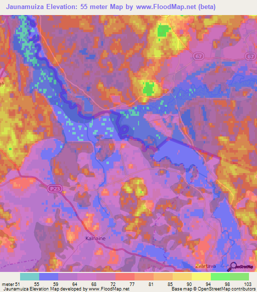 Jaunamuiza,Estonia Elevation Map