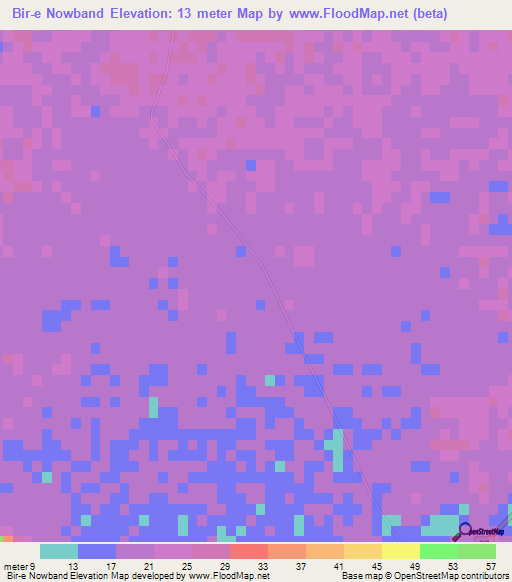 Bir-e Nowband,Iran Elevation Map