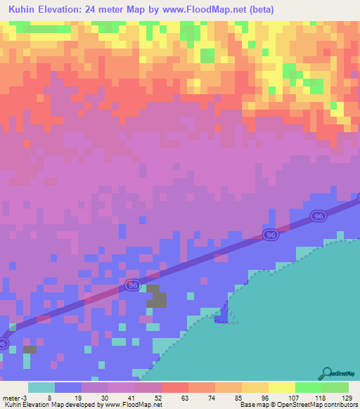 Kuhin,Iran Elevation Map