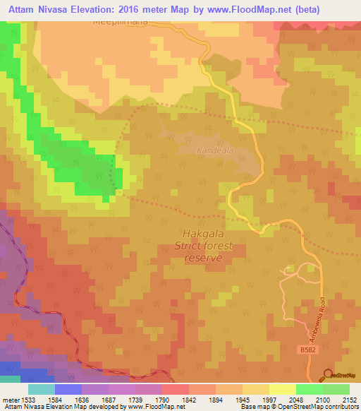 Attam Nivasa,Sri Lanka Elevation Map