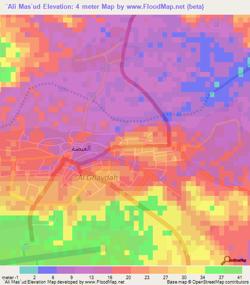 `Ali Mas`ud,Yemen Elevation Map