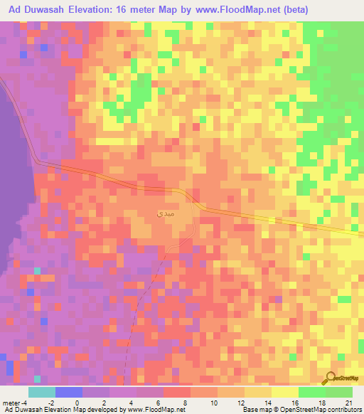 Ad Duwasah,Yemen Elevation Map