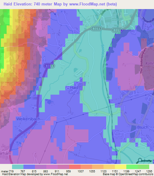 Haid,Austria Elevation Map
