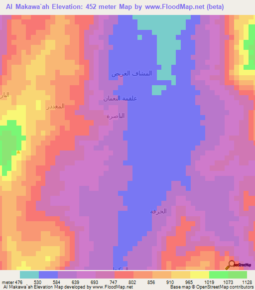 Al Makawa`ah,Yemen Elevation Map
