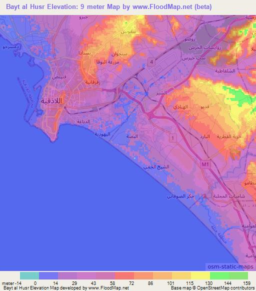 Bayt al Husr,Syria Elevation Map
