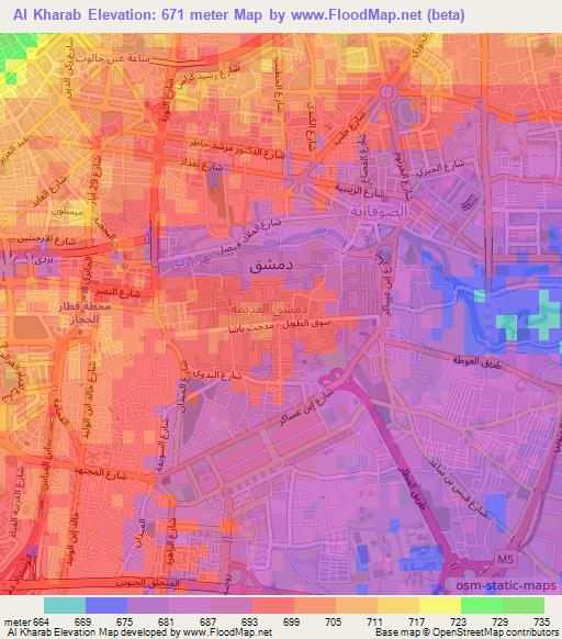 Al Kharab,Syria Elevation Map