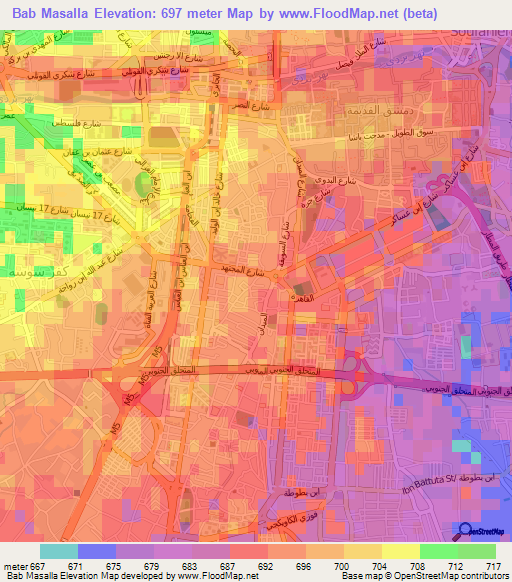 Bab Masalla,Syria Elevation Map