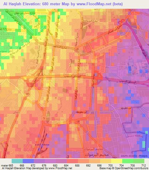 Al Haqlah,Syria Elevation Map