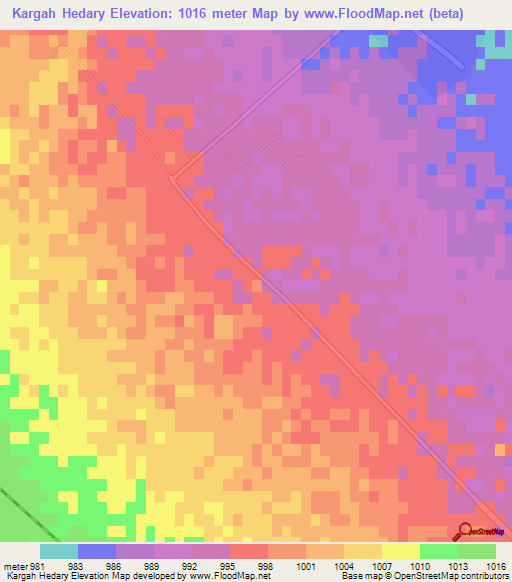 Kargah Hedary,Iran Elevation Map