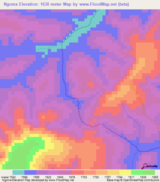 Ngoma,Burundi Elevation Map