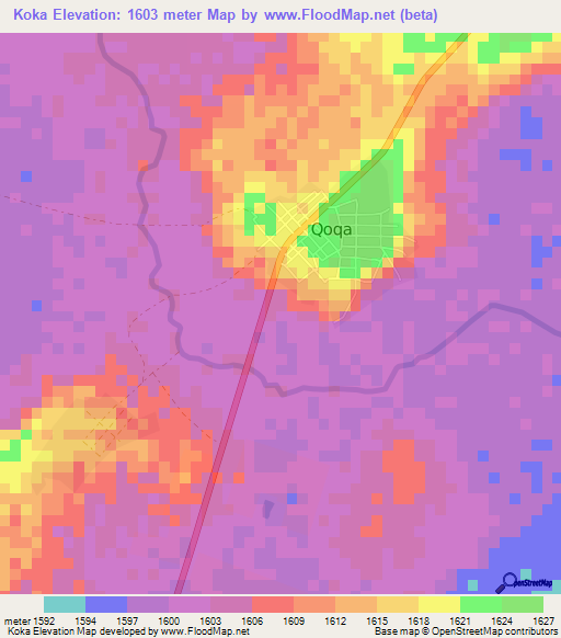 Koka,Ethiopia Elevation Map