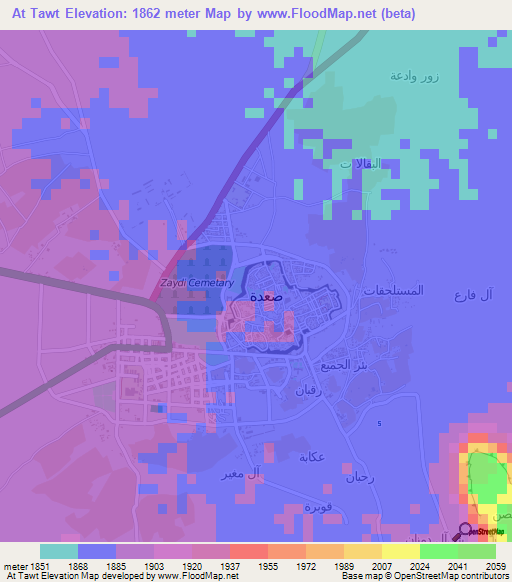 At Tawt,Yemen Elevation Map
