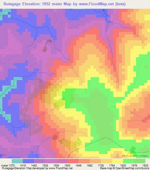 Rutagage,Burundi Elevation Map