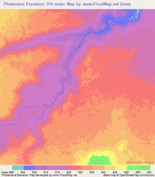 Phataname,Botswana Elevation Map