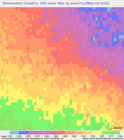 Mohsenabad,Iran Elevation Map