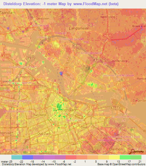 Disteldorp,Netherlands Elevation Map