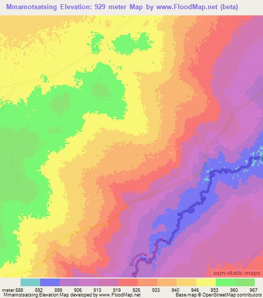 Mmamotsatsing,Botswana Elevation Map