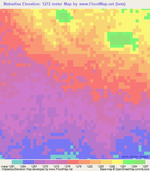 Mabadisa,Botswana Elevation Map