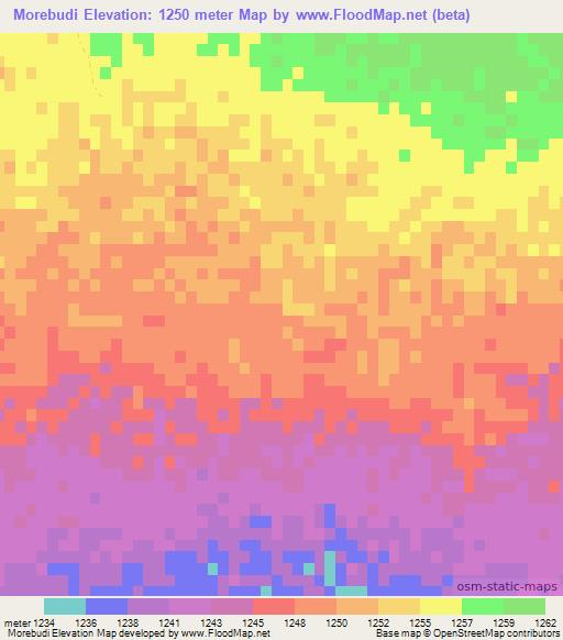 Morebudi,Botswana Elevation Map