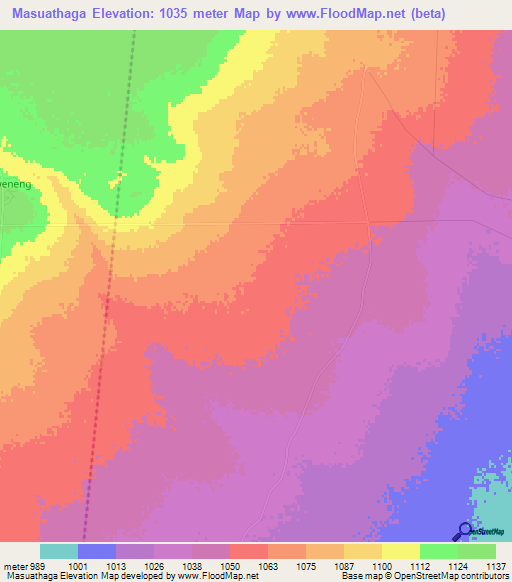 Masuathaga,Botswana Elevation Map