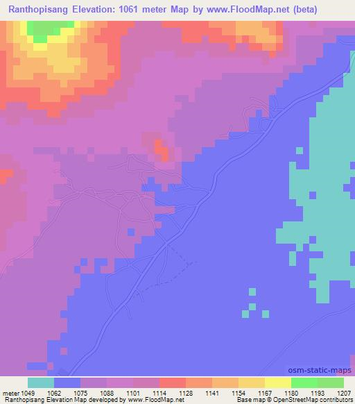Ranthopisang,Botswana Elevation Map